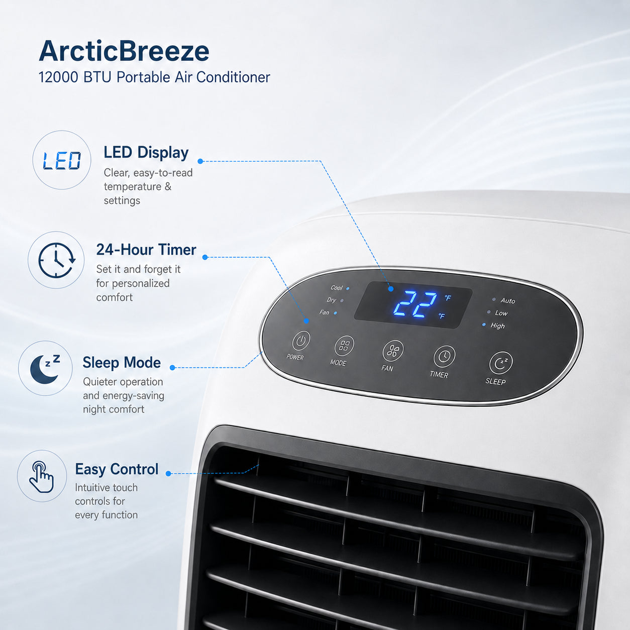 ArcticBreeze 12000 BTU Portable Air Conditioner - Detail 3