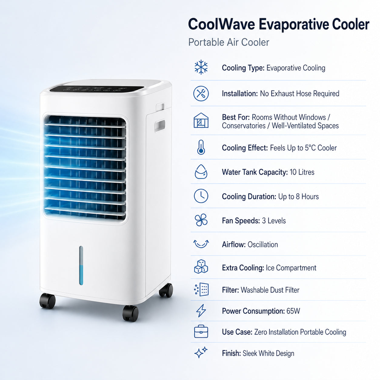 CoolWave Evaporative Cooler - Specifications