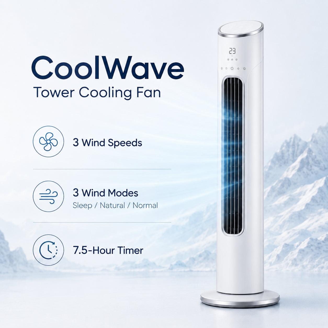 CoolWave Tower Cooling Fan - Detail 3