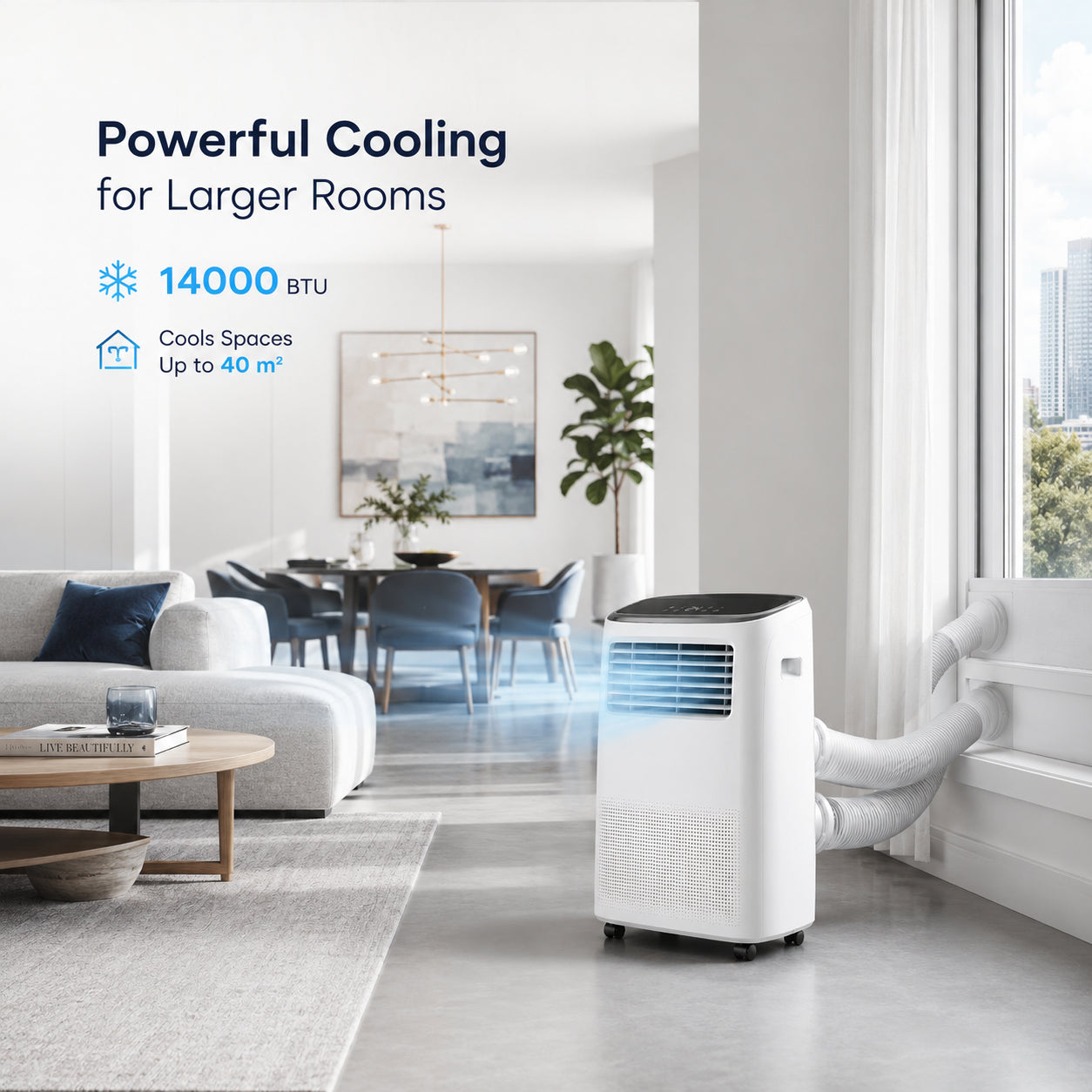 ArcticBreeze Dual Hose 14000 BTU Portable Air Conditioner - Detail 2